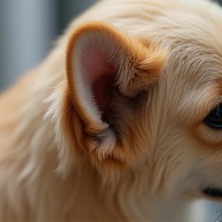 Close-up of a dog's clean, healthy ears after grooming
